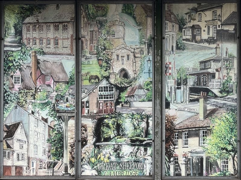 Mural adjoining Great Shelford Marker image. Click for full size.