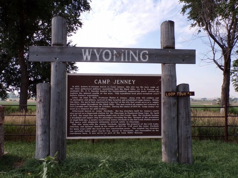 Camp Jenney Marker. Click for full size. Camp Jenney Marker image. Click for full size.