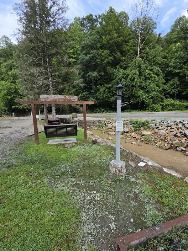 Hatfield Gas Lantern and Marker. WV Hwy is in the background 44 image. Click for full size.
