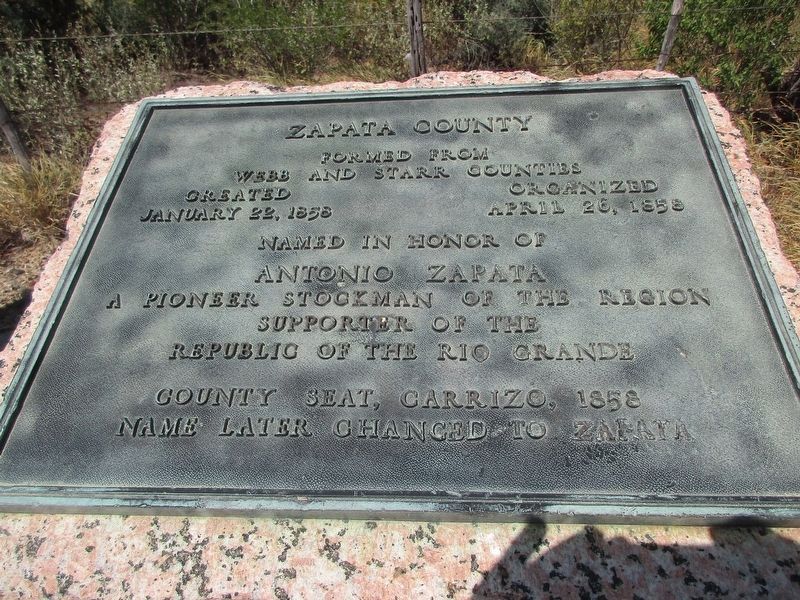 Zapata County Marker image. Click for full size.