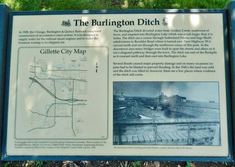 The Burlington Ditch Marker. Click for full size. The Burlington Ditch Marker image. Click for full size.