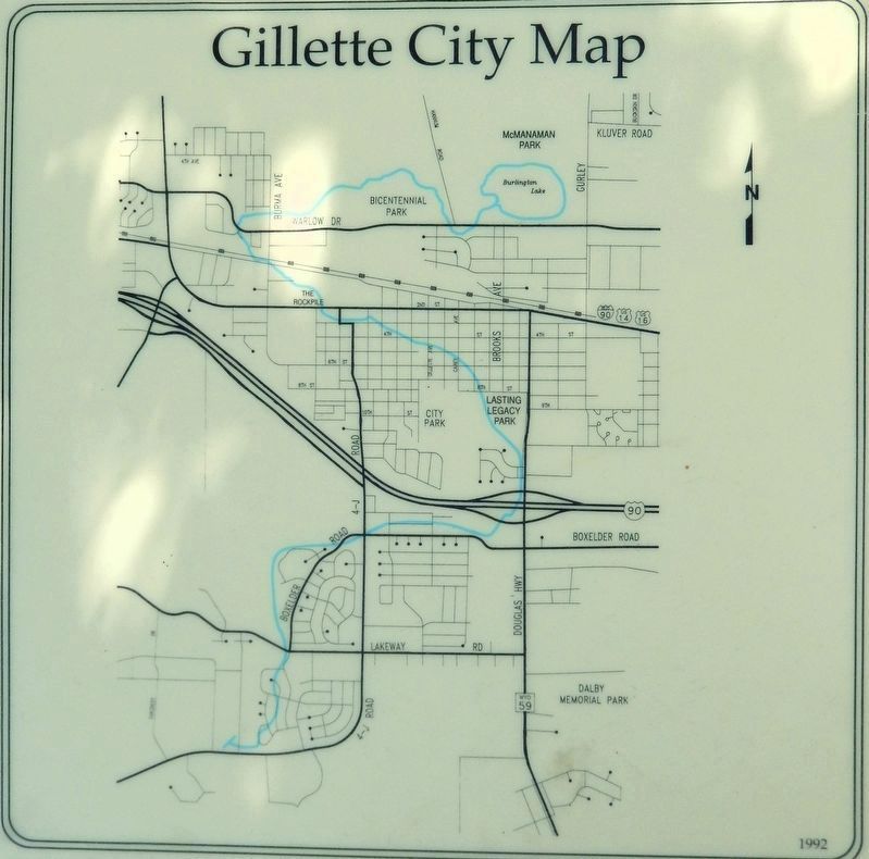 Marker detail: Gillette City Map. Click for full size. Marker detail: Gillette City Map image. Click for full size.