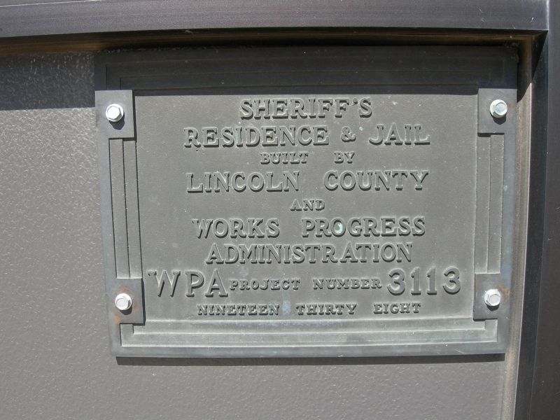Sheriff's Residence & Jail Marker image. Click for full size.