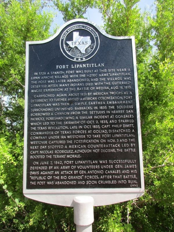 Fort Lipantitlan Marker. Click for full size. Fort Lipantitlan Marker image. Click for full size.