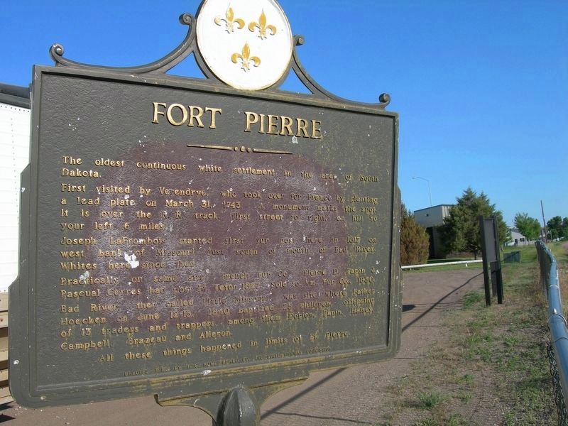 Fort Pierre Marker. Click for full size. Fort Pierre Marker image. Click for full size.