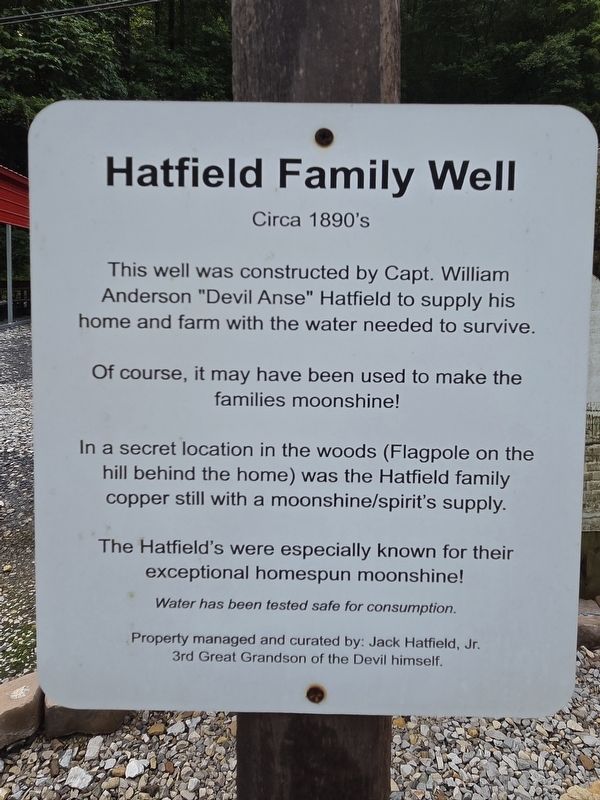 Hatfield Family Well Marker. Click for full size. Hatfield Family Well Marker image. Click for full size.