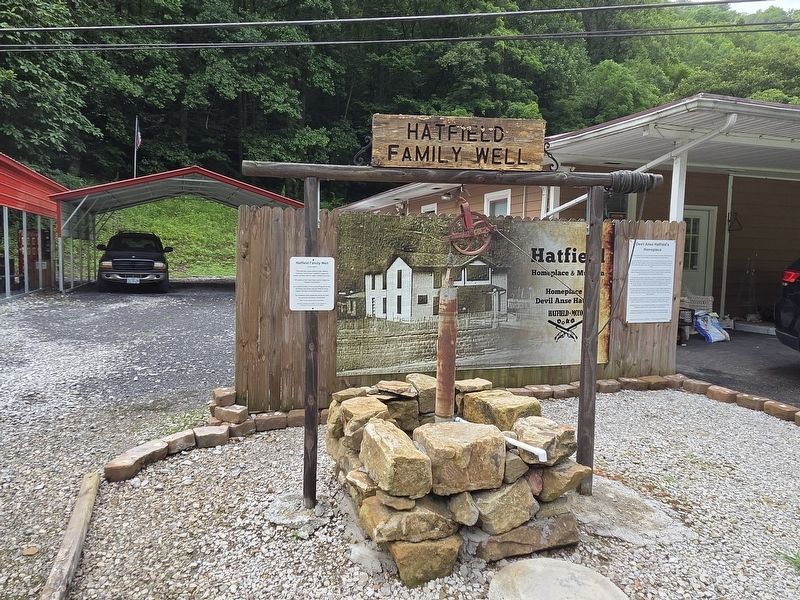 Hatfield Family Well and Marker. Click for full size. Hatfield Family Well and Marker image. Click for full size.