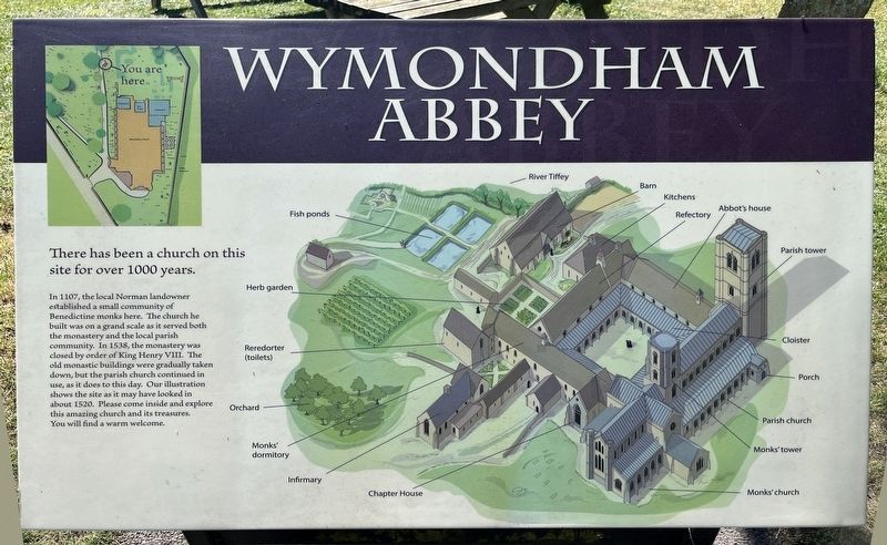 Wymondham Abbey Marker. Click for full size. Wymondham Abbey Marker image. Click for full size.