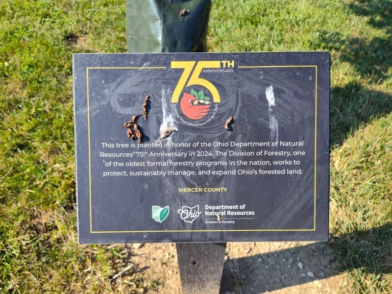 Ohio Department of Natural Resources 75th Anniversary Marker. Click for full size. Ohio Department of Natural Resources 75th Anniversary Marker image. Click for full size.