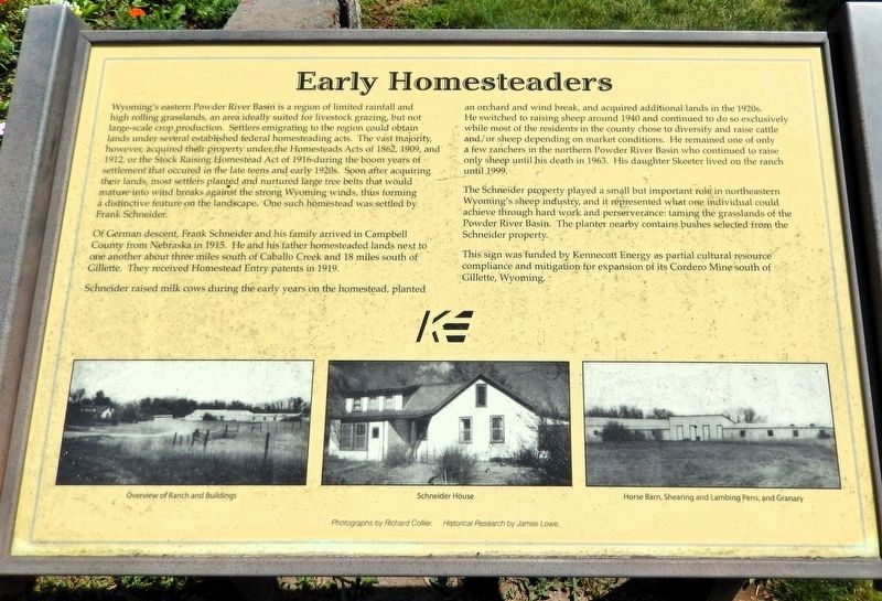 Early Homesteaders Marker. Click for full size. Early Homesteaders Marker image. Click for full size.