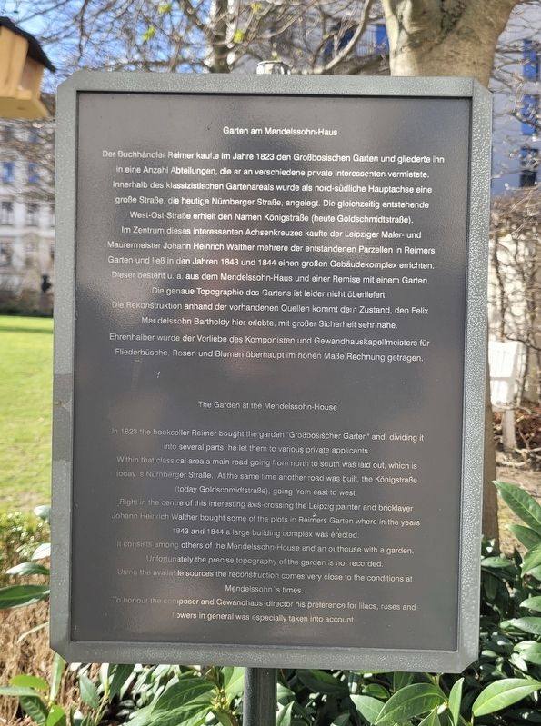 Garten am Mendelssohn-Haus / The Garden at the Mendelssohn-House Marker image. Click for full size.