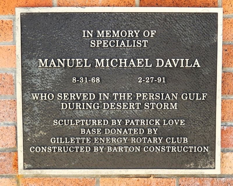 In Memory of Specialist Manuel Michael Davila Marker image. Click for full size.