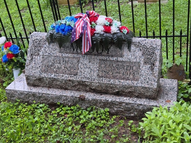 Gravesite of McCoy patriarch Randall McCoy and wife Sarah. Click for full size. Gravesite of McCoy patriarch Randall McCoy and wife Sarah image. Click for full size.
