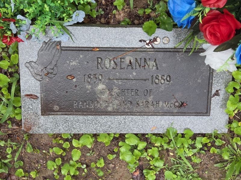 Grave marker of Roseanna McCoy. Click for full size. Grave marker of Roseanna McCoy image. Click for full size.