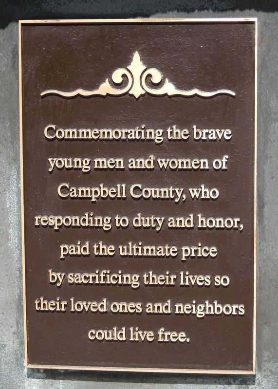 Commemorating the Brave Young Men & Women of Campbell County Marker image. Click for full size.