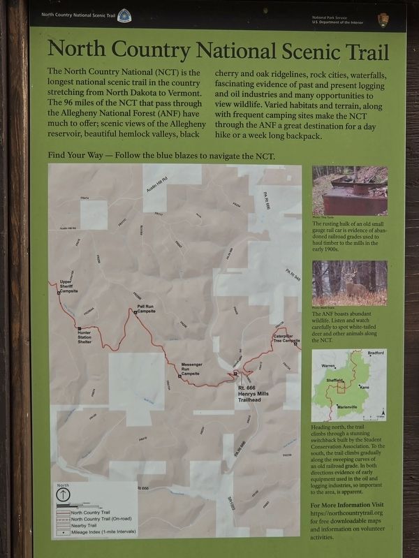 North Country National Scenic Trail Marker. Click for full size. North Country National Scenic Trail Marker image. Click for full size.