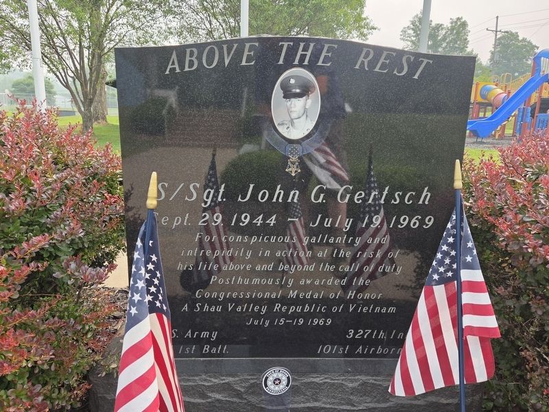 S/Sgt. John G. Gertsch Marker. Click for full size. S/Sgt. John G. Gertsch Marker image. Click for full size.