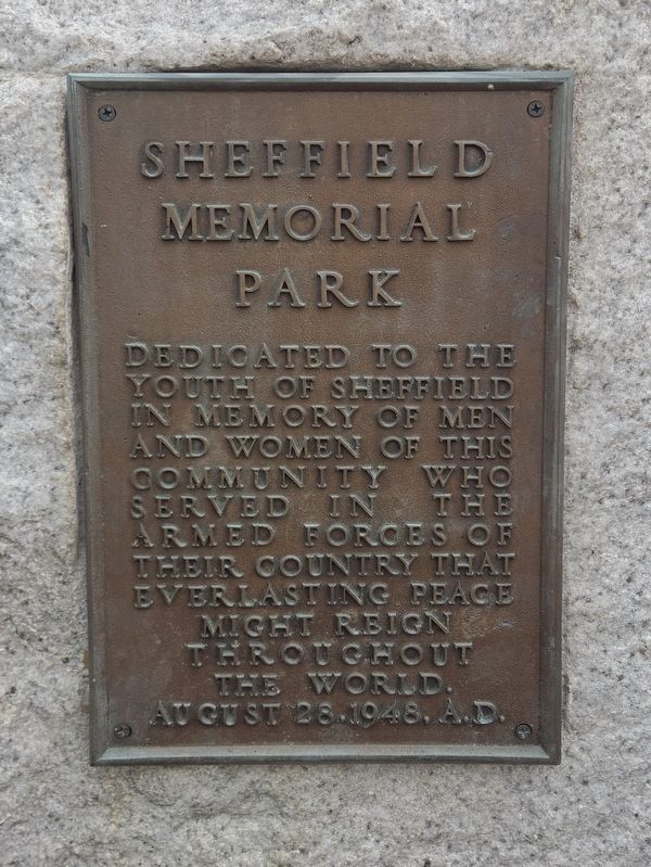 Sheffield Memorial Park Marker. Click for full size. Sheffield Memorial Park Marker image. Click for full size.