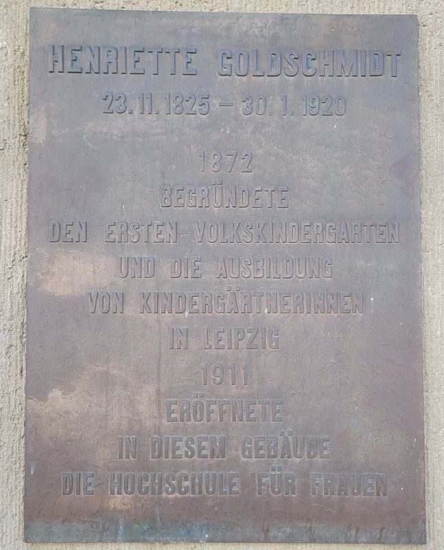 Henriette Goldschmidt Marker image. Click for full size.