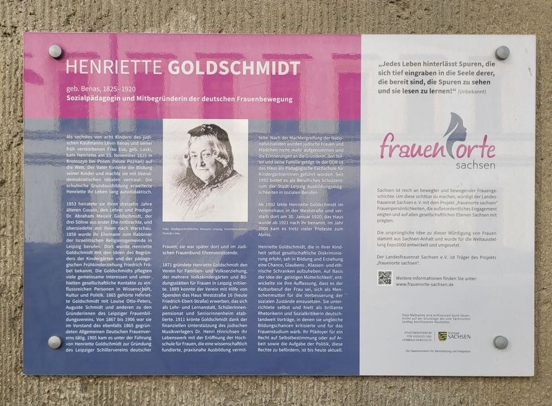 Henriette Goldschmidt Marker image. Click for full size.