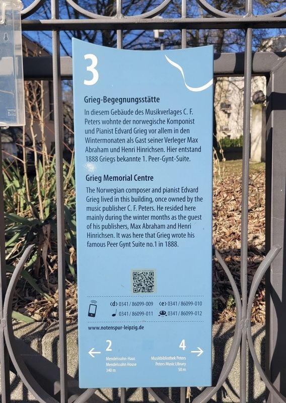 Grieg-Begegnungsstätte / Grieg Memorial Centre Marker. Click for full size. Grieg-Begegnungsstätte / Grieg Memorial Centre Marker image. Click for full size.