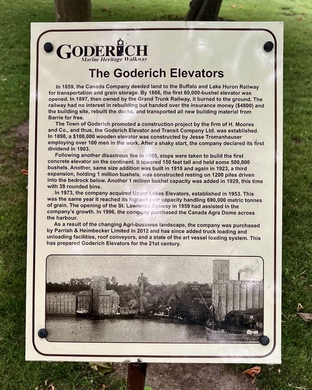 The Goderich Elevators Marker. Click for full size. The Goderich Elevators Marker image. Click for full size.