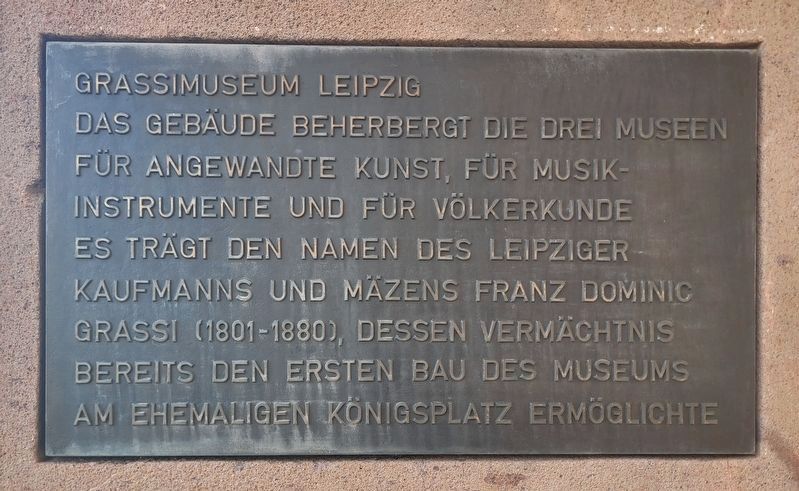 Grassimuseum Leipzig / Grassi Museum Leipzig Marker. Click for full size. Grassimuseum Leipzig / Grassi Museum Leipzig Marker image. Click for full size.