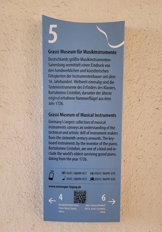 Grassi-Museum für Musikinstrumente / Grassi Museum of Musical Instruments Marker. Click for full size. Grassi-Museum für Musikinstrumente / Grassi Museum of Musical Instruments Marker image. Click for full size.