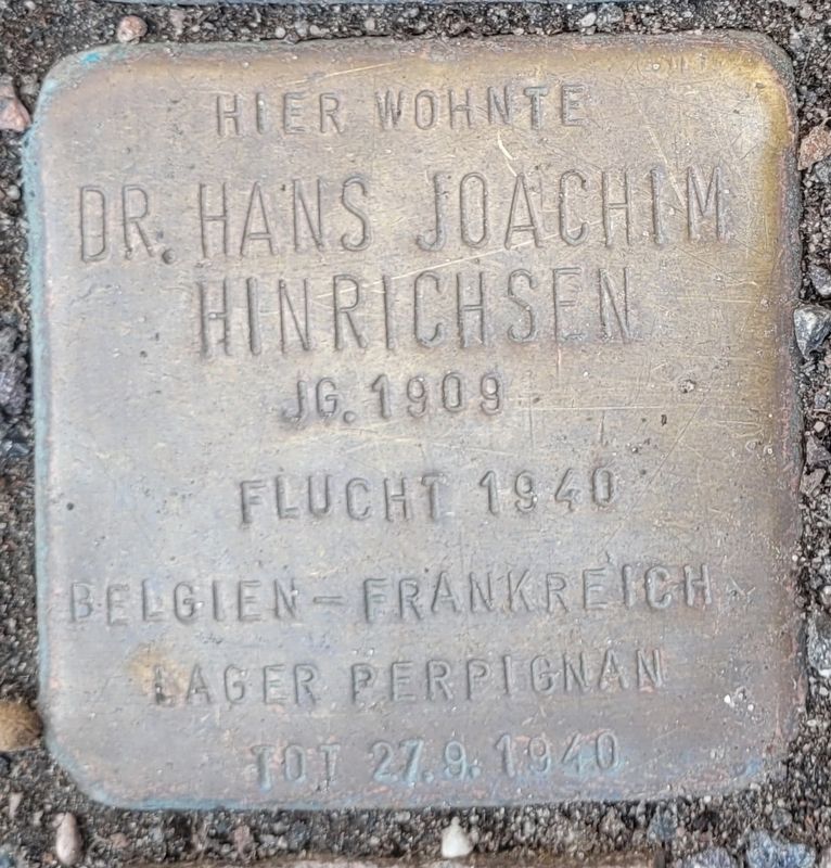 Dr. Hans Joachim Hinrichsen Marker. Click for full size. Dr. Hans Joachim Hinrichsen Marker image. Click for full size.