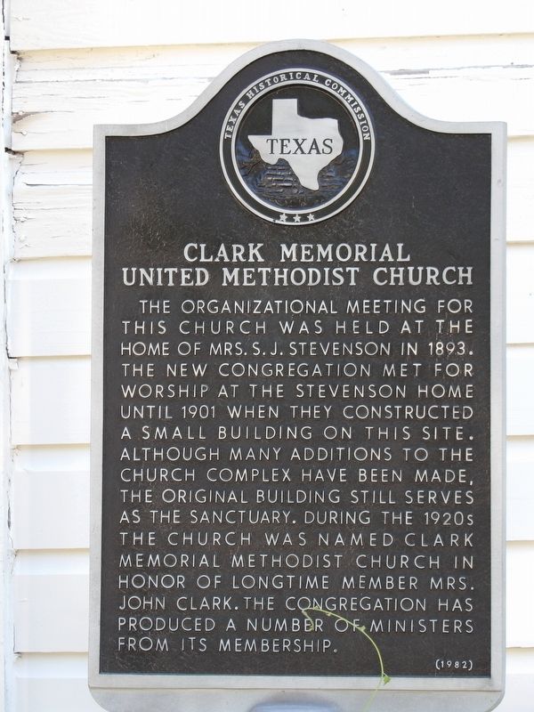 Clark Memorial United Methodist Church Marker image. Click for full size.