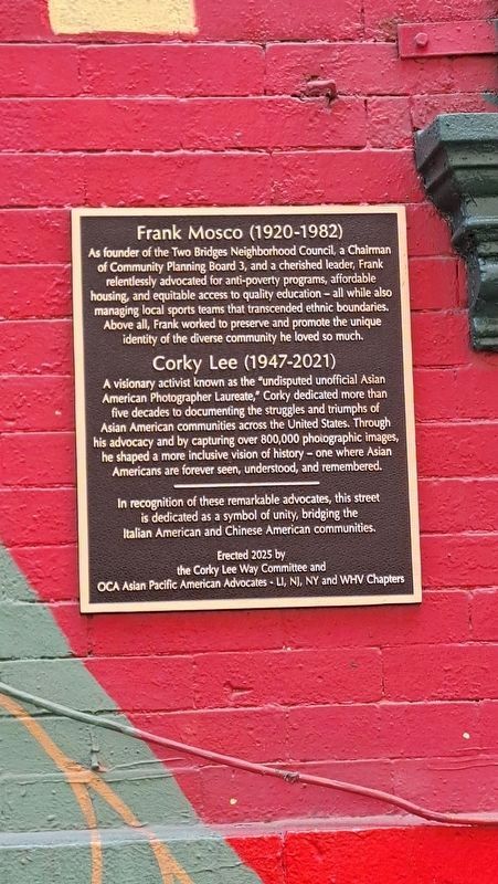 Frank Mosco & Corky Lee Marker image. Click for full size.