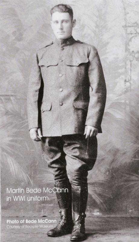 Marker detail: Martin Bede McCann in World War I Uniform. Click for full size. Marker detail: Martin Bede McCann in World War I Uniform image. Click for full size.