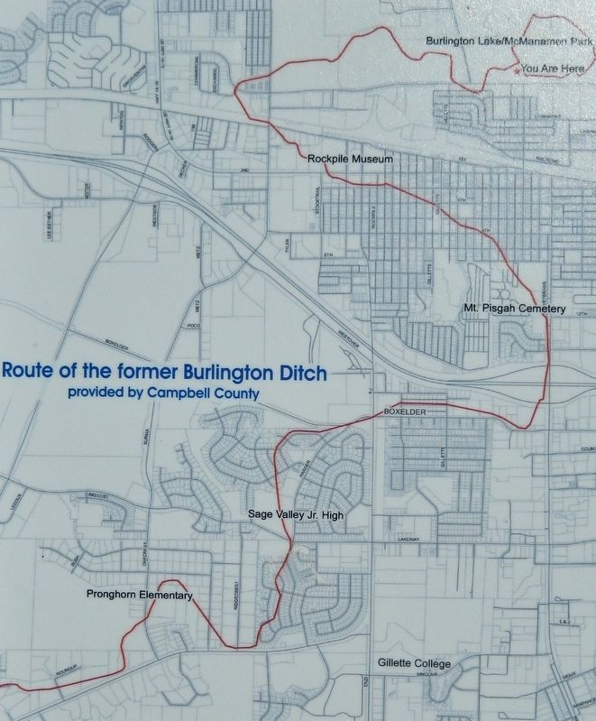 Marker detail: Route of the former Burlington Ditch. Click for full size. Marker detail: Route of the former Burlington Ditch image. Click for full size.