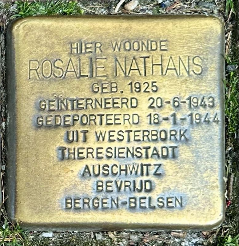 Rosalie Nathans stolperstein image. Click for full size.
