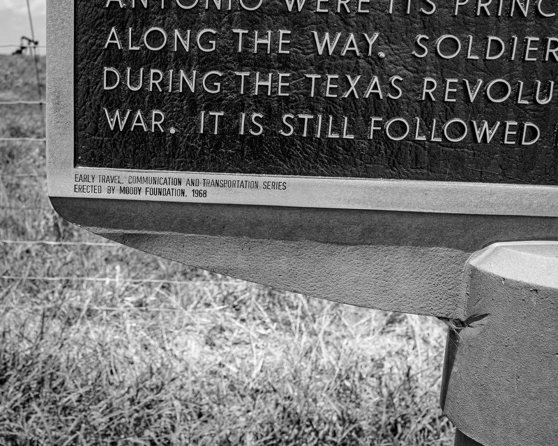 El Camino Real Marker Moody Foundation Detail. Click for full size. El Camino Real Marker Moody Foundation Detail image. Click for full size.