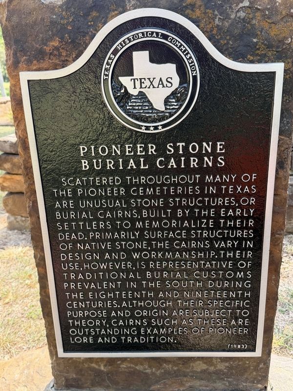 Pioneer Stone Burial Cairns Marker. Click for full size. Pioneer Stone Burial Cairns Marker image. Click for full size.
