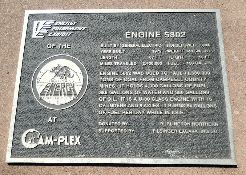 Engine 5802 Marker. Click for full size. Engine 5802 Marker image. Click for full size.