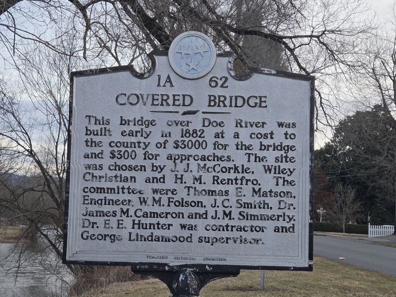 The Covered Bridge Marker as referenced in the marker. Click for full size. The Covered Bridge Marker as referenced in the marker image. Click for full size.