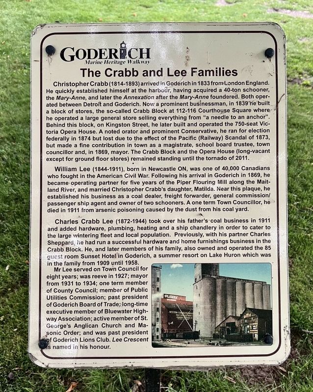 The Crab and Lee Families Marker image. Click for full size.