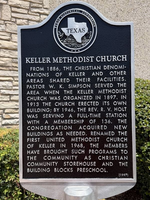 Keller Methodist Church Marker image. Click for full size.
