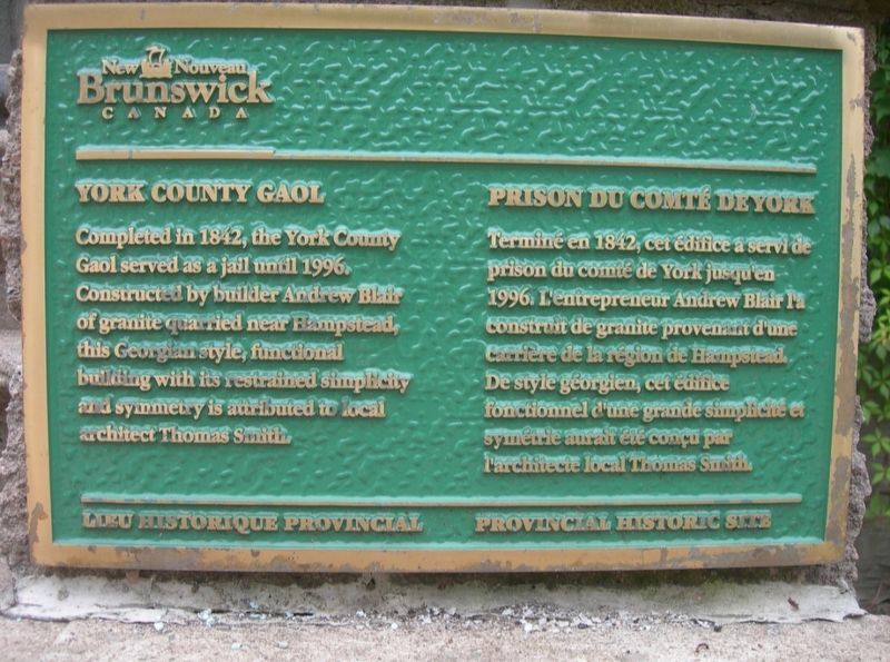 York County Gaol Marker. Click for full size. York County Gaol Marker image. Click for full size.