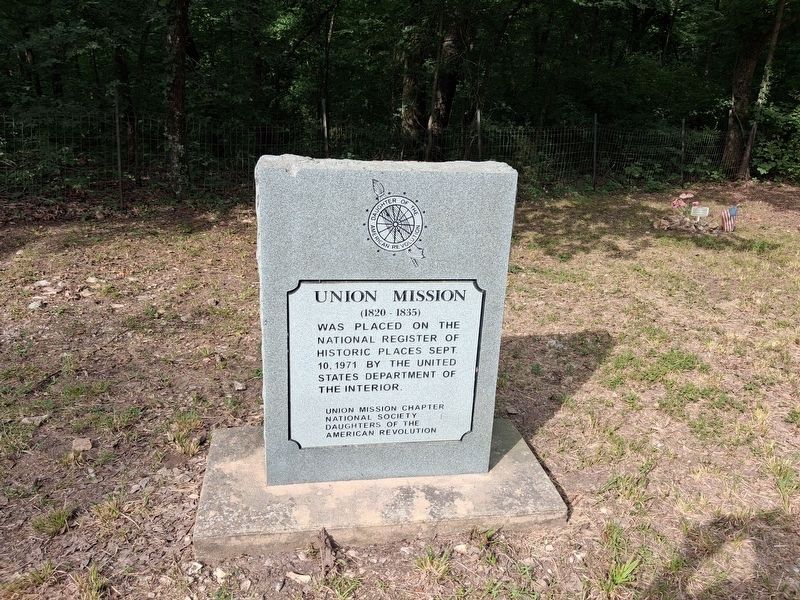 Union Mission and Cemetery Marker. Click for full size. Union Mission and Cemetery Marker image. Click for full size.