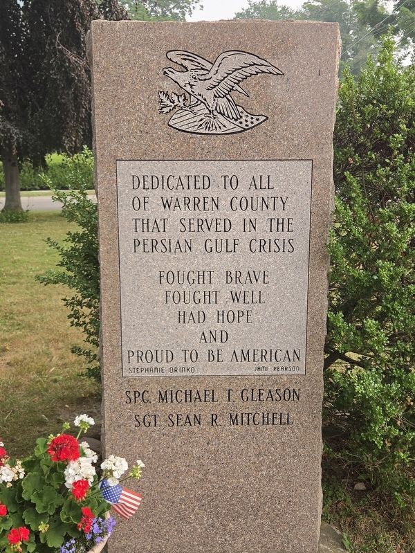 Warren County Persian Gulf Memorial Marker image. Click for full size.
