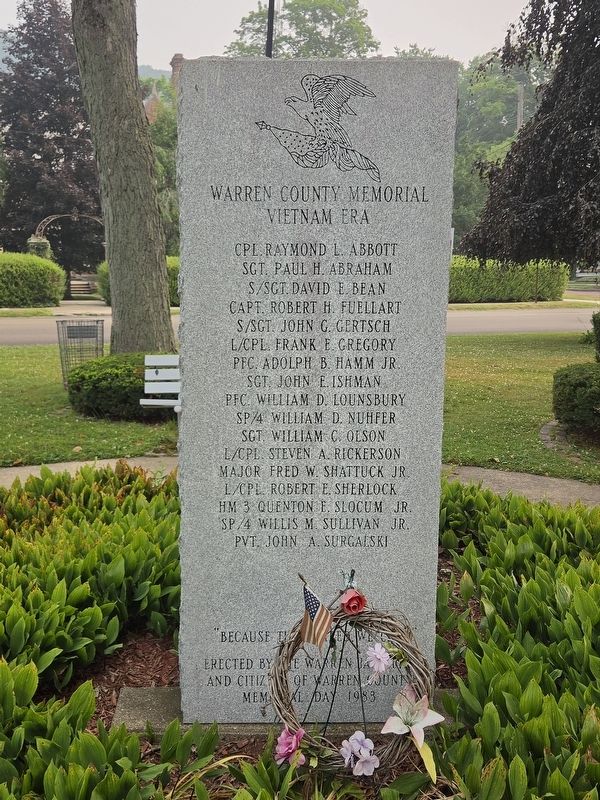 Warren County Memorial Vietnam Era Marker. Click for full size. Warren County Memorial Vietnam Era Marker image. Click for full size.