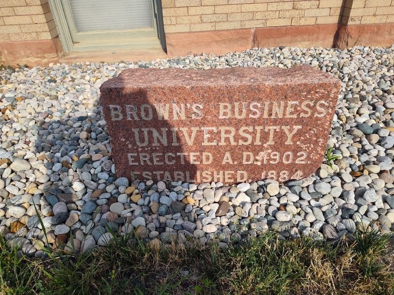 Brown's Business University Cornerstone. Click for full size. Brown's Business University Cornerstone image. Click for full size.