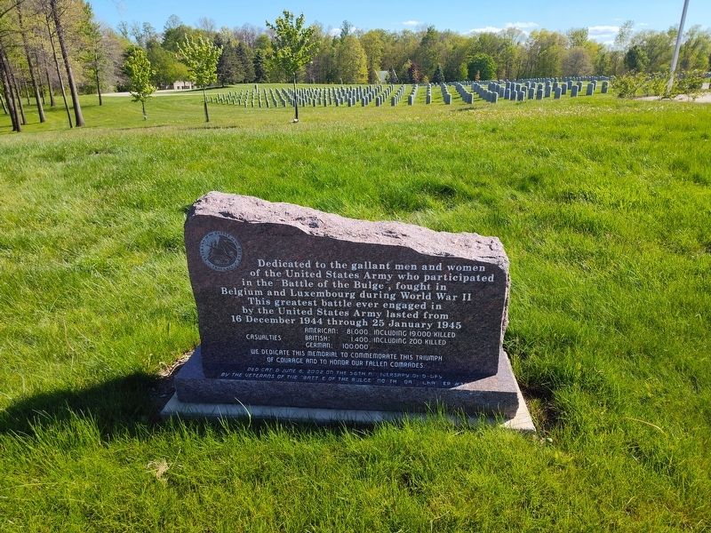 Veterans of the Battle of the Buldge Marker image. Click for full size.