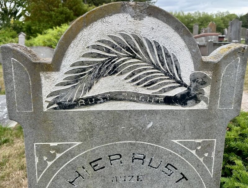 Gravestone symbol: palm frond image. Click for full size.