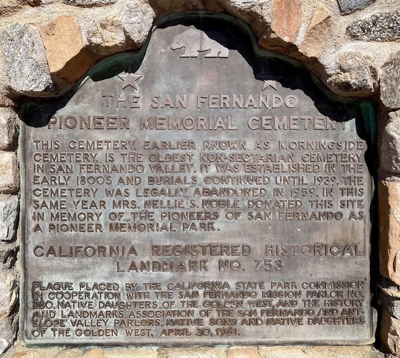 Pioneer Memorial Cemetery Marker image. Click for full size.