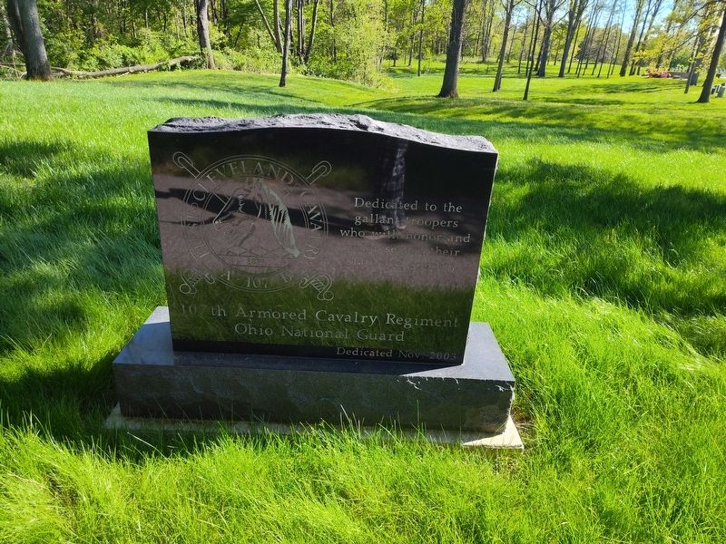 First Cleveland Cavalry A-107-B Veterans Memorial Marker. Click for full size. First Cleveland Cavalry A-107-B Veterans Memorial Marker image. Click for full size.