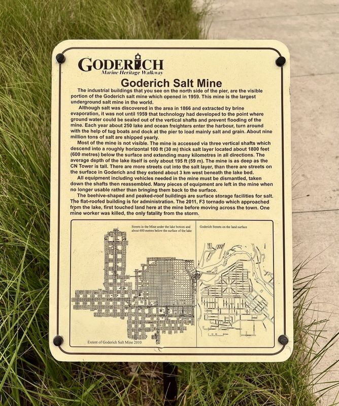 Goderich Salt Mine Marker image. Click for full size.